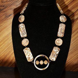 Ethnic Bone & Glass Artisan Necklace